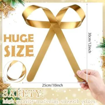 Daifunli Large Gold Metal Bow Ornaments with Clip Gold Bow Decoration for Wedding Bridal Baby Shower Birthday Party Decor Garland Wreath Home Indoor Outdoor
