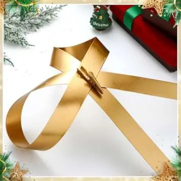 Daifunli Large Gold Metal Bow Ornaments with Clip Gold Bow Decoration for Wedding Bridal Baby Shower Birthday Party Decor Garland Wreath Home Indoor Outdoor