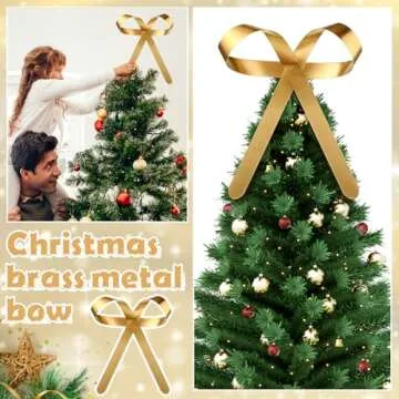 Daifunli Large Gold Metal Bow Ornaments with Clip Gold Bow Decoration for Wedding Bridal Baby Shower Birthday Party Decor Garland Wreath Home Indoor Outdoor