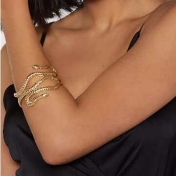 LAKIYOYO Bendable Snake Bracelet for Women Adjustable Punk Snake Choker - Flexible Multi-Purpose Med...