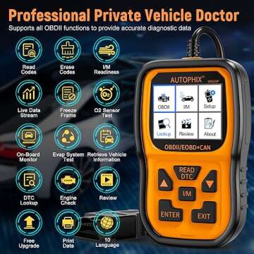 AUTOPHIX OBD2 Scanner Enhanced OM126P Vehicle Code Reader Auto Diagnostic Check Engine Light for All...
