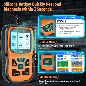 AUTOPHIX OBD2 Scanner Enhanced OM126P Vehicle Code Reader Auto Diagnostic Check Engine Light for All OBDII Car After 1996[Upgrade Version]