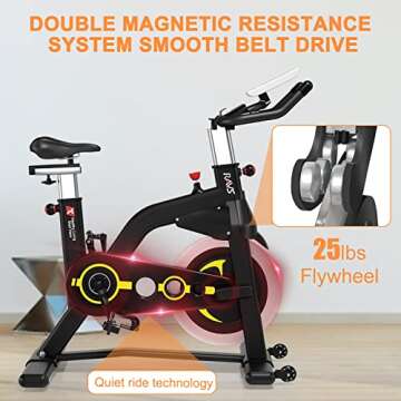 Exercise Bike Magnetic Resistance Upgraded Indoor Cycling Stationary Bikes Fitness Workout Spin Bike...