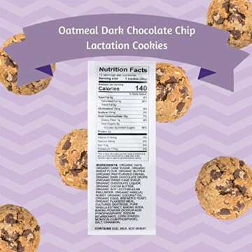 MilkBliss Soft Baked Lactation Cookies for Breastfeeding, All Natural and GMO Free Lactation Boosting Ingredients! Oats, Flaxseed, Brewers Yeast. 12 Count.