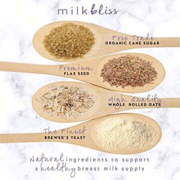 MilkBliss Soft Baked Lactation Cookies for Breastfeeding, All Natural and GMO Free Lactation Boosting Ingredients! Oats, Flaxseed, Brewers Yeast. 12 Count.