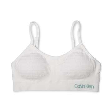 Calvin Klein Girls' Seamless Crop Wirefree Comfort Bralette Bra