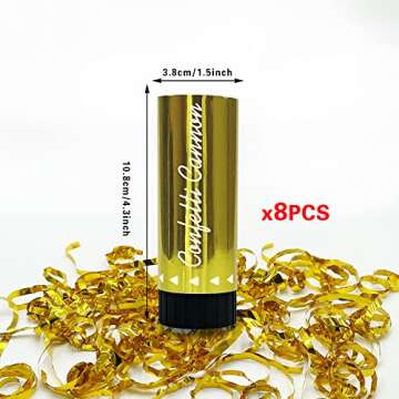 8 PCS Gold Confetti for Baby Shower Wedding Birthday Graduation Anniversary Christmas Party Supplies...