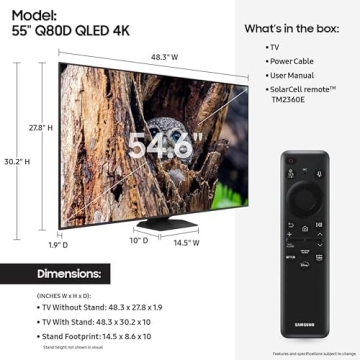 Samsung 55-Inch QLED 4K Q80D HDR Smart TV