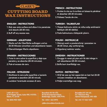 CLARK’S Cutting Board Oil and Wax Kit - Set includes Food Grade Mineral Oil (12oz), Finishing Wood Wax (6oz), Applicator Sponge & Buffing Pad, Enriched with Food Safe Lavender and Rosemary Extract