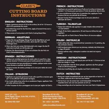 CLARK’S Cutting Board Oil and Wax Kit - Set includes Food Grade Mineral Oil (12oz), Finishing Wood Wax (6oz), Applicator Sponge & Buffing Pad, Enriched with Food Safe Lavender and Rosemary Extract