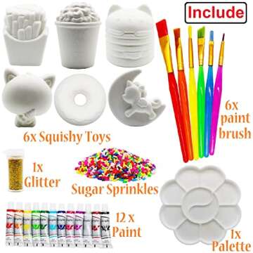 Korilave Squishies DIY Art Crafts Dessert Kits for Girls Gift, Paint Your Own Squishy Toy Jumbo Soft...