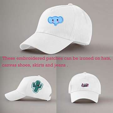 TACVEL 60PCS Random Assorted Styles Embroidered Patches, Sew on/Iron on Patches, Applique for Clothes Dress Pants Hats Jeans, Sewing Flowers Applique DIY Accessory