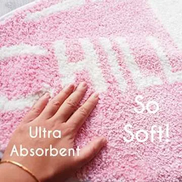 Evovee Pink Chill Pill Rug Funny Bath Mat Cute Bathroom Decor Shower Rugs Funky Bedroom Aesthetic Fun Round Preppy Cool Apartment College Washable Novelty Bathmat Peach Blush