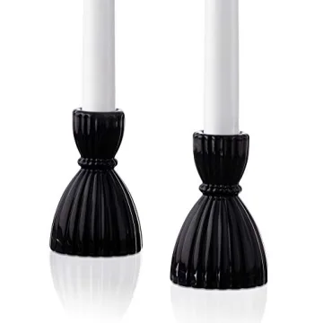 Elegant Black Taper Candle Holders - LampLust 3.5 in Duo