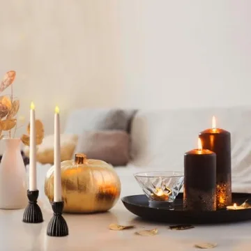 Elegant Black Taper Candle Holders - LampLust 3.5 in Duo