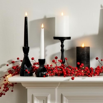 Elegant Black Taper Candle Holders - LampLust 3.5 in Duo