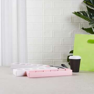 Restaurantware Valentino Macaron Boxes 100-Piece Set for Events