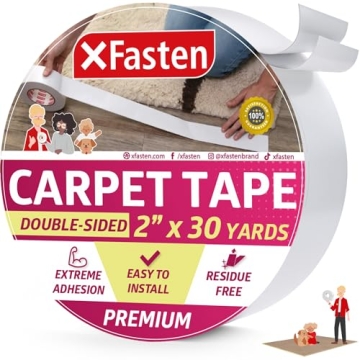XFasten Residue-Free Double Sided Carpet Tape - Secure Rugs on Any Floor