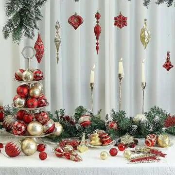 Assorted Christmas Ornaments - 70ct Set
