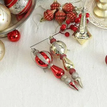 Assorted Christmas Ornaments - 70ct Set