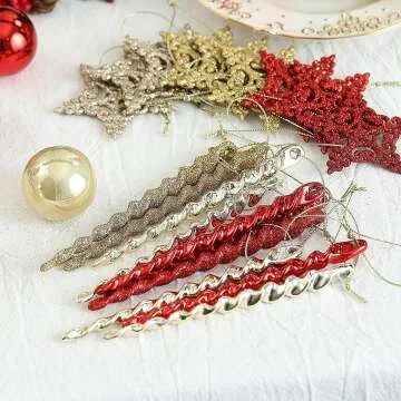 Assorted Christmas Ornaments - 70ct Set