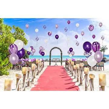 JOJO FLY 50 Pcs 12 Inches Purple and White Balloons, Purple Confetti Balloons, Purple and Lavender Balloons, Helium Balloons for Birthday Party Decorations Balloon Garland Arch Purple Theme Graduation