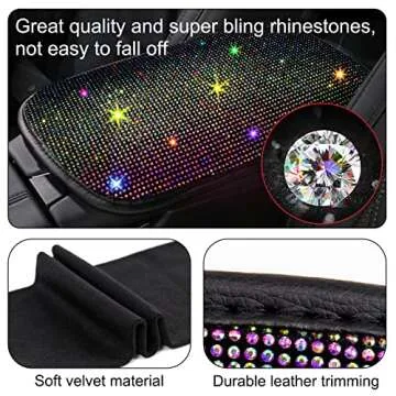 Bling Diamond Center Console Cover for Chic Car Decor