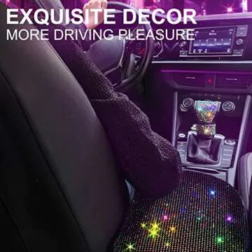 Bling Diamond Center Console Cover for Chic Car Decor