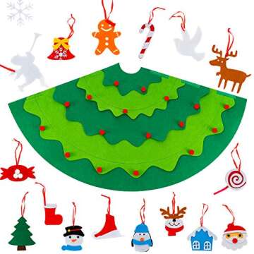 HBlife 3D DIY Felt Christmas Tree Set for Festive Decor