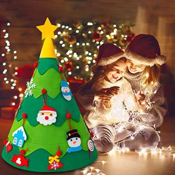HBlife 3D DIY Felt Christmas Tree Set for Festive Decor