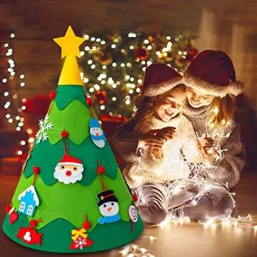 HBlife 3D DIY Felt Christmas Tree Set for Festive Decor