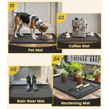 Under Sink Mats for Kitchen Waterproof, 34" X 22" Or Smaller Cut to Fit Under Sink Drip Tray for Kitchen Bathroom Cabinets, Silicone Liner Hold Up to 3.3 Gallons Liquid - Grey