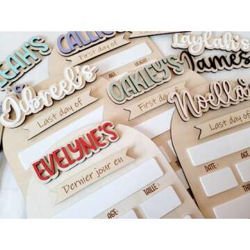 Personalized First Day Of School Sign, Custom Interchangeable Board, Back To School Sign, First And ...