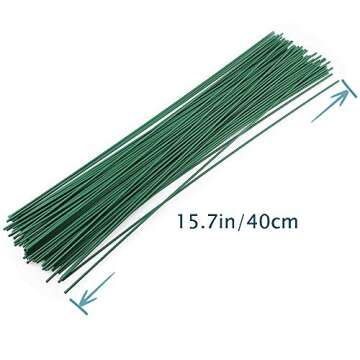 200 Pcs 22 Gauge Floral Stem Wire,Floral Stems for Flower Arrangements DIY,Bouquent Stem Wrapping an...