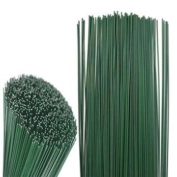 200 Pcs 22 Gauge Floral Stem Wire,Floral Stems for Flower Arrangements DIY,Bouquent Stem Wrapping and Crafts,16 Inch,Dark Green