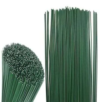200 Pcs 22 Gauge Floral Stem Wire,Floral Stems for Flower Arrangements DIY,Bouquent Stem Wrapping and Crafts,16 Inch,Dark Green