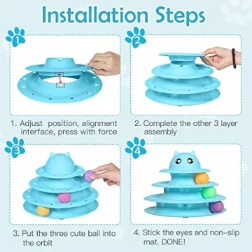 UPSKY 20 PCS Cat Toys - Roller, Teaser & Ball Toy Set