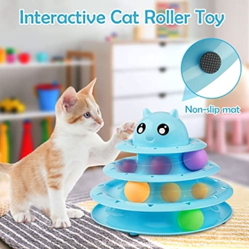 UPSKY 20 PCS Cat Toys - Roller, Teaser & Ball Toy Set