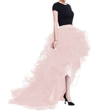 WDPL Women's High Waist Long Tulle Skirt for Parties