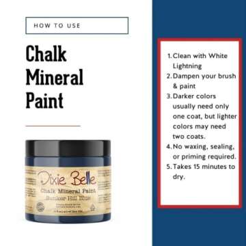 Dixie Belle Paint Company Chalk Finish Furniture Paint | Bunker Hill (16oz) | Matte Indigo Blue Chic Chalk Mineral Paint | DIY Furniture Paint
