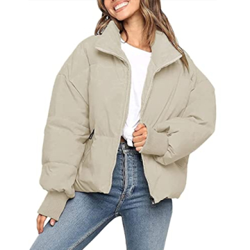 ZESICA Women's Cropped Warm Down Jacket for Winter