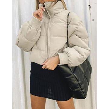 ZESICA Women's Cropped Warm Down Jacket for Winter