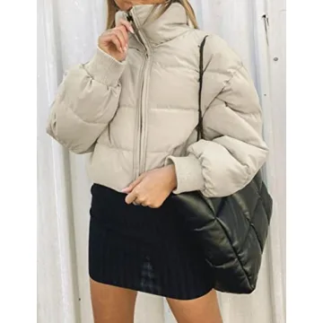 ZESICA Women's Cropped Warm Down Jacket for Winter