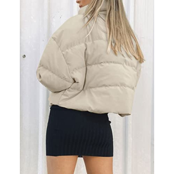 ZESICA Women's Cropped Warm Down Jacket for Winter