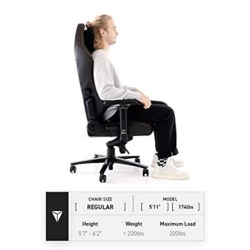 Secretlab Titan Evo Black Gaming Chair - Reclining, Ergonomic & Comfortable Computer Chair with 4D Armrests, Magnetic Head Pillow & 4-Way Lumbar Support - Black - Leatherette