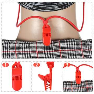 4 Pieces Hearing Aid Clips Adjustable Hearing Aid Clip Holder Anti-lost Lanyard for Adults, 4 Colors