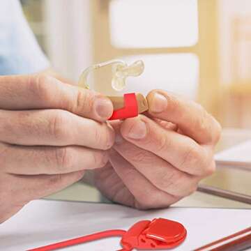 4 Pieces Hearing Aid Clips Adjustable Hearing Aid Clip Holder Anti-lost Lanyard for Adults, 4 Colors