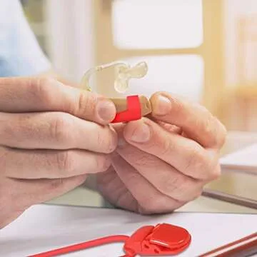 4 Pieces Hearing Aid Clips Adjustable Hearing Aid Clip Holder Anti-lost Lanyard for Adults, 4 Colors