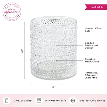 Kate Aspen Beaded Drinking Glasses for Stylish Entertaining