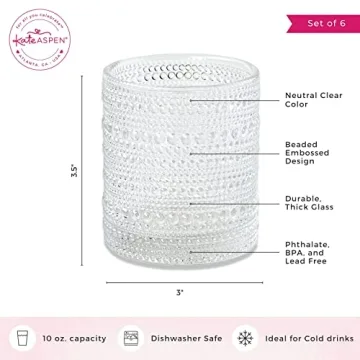 Kate Aspen Beaded Drinking Glasses for Stylish Entertaining